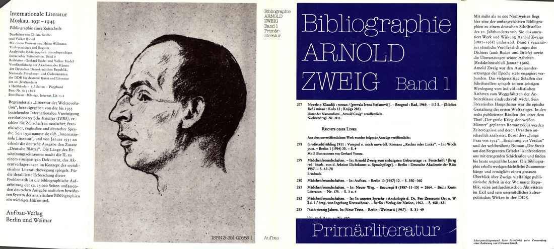 Bibliographie Arnold Zweig Band 1 Primärliteratur