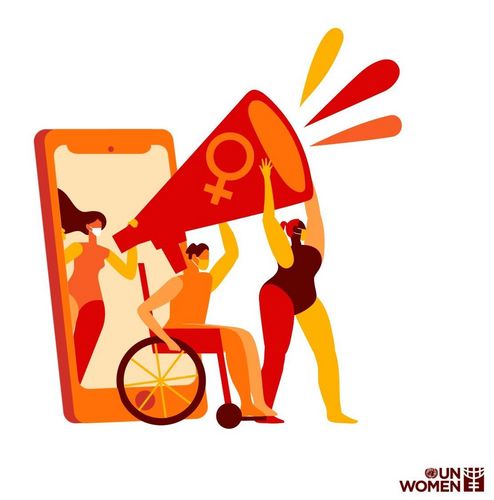 Motiv der Organisation "UN WOMEN" zum Internationalen Tag zur Beendigung der Gewalt gegen Frauen.