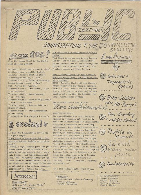 zur Vergrößerungsansicht des Bildes: Titelseite von "public" vom Dezember 1986. (Repros: Stefan Schwarz)
