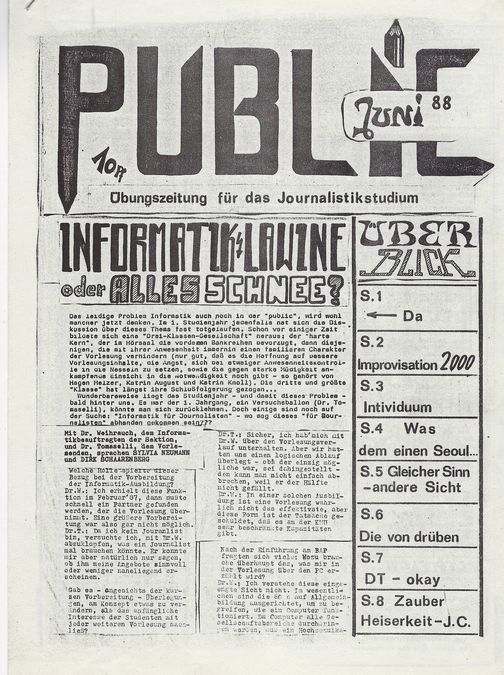 zur Vergrößerungsansicht des Bildes: Titelseite von "public" vom Juni 1988. (Repros: Stefan Schwarz)