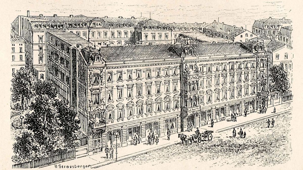 Der in den 1870er Jahre errichtete Verlagskomplex ©C. Michael: Ein deutsches Buchhändlerheim, Leipzig, 1880
