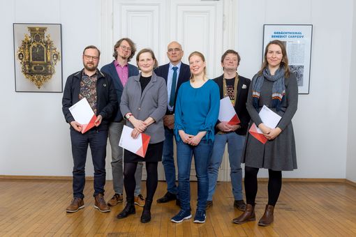Die Preisträger:innen des Transferpreises und die Geförderten des Transfer-Förderprogramm „Wissenschaft trifft…“ 