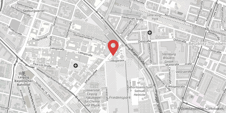 die Karte zeigt folgenden Standort: Institut für Biochemie, Johannisallee 23, 04103 Leipzig